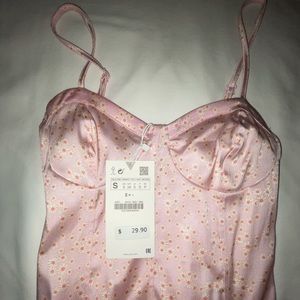 Zara pink print bodysuit